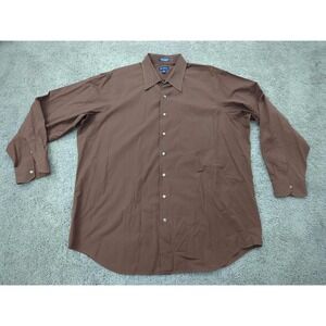 Vintage Paul Fredrick Button Up Shirt Mens 18 Two-Ply Cotton Made‎ in Hong Kong